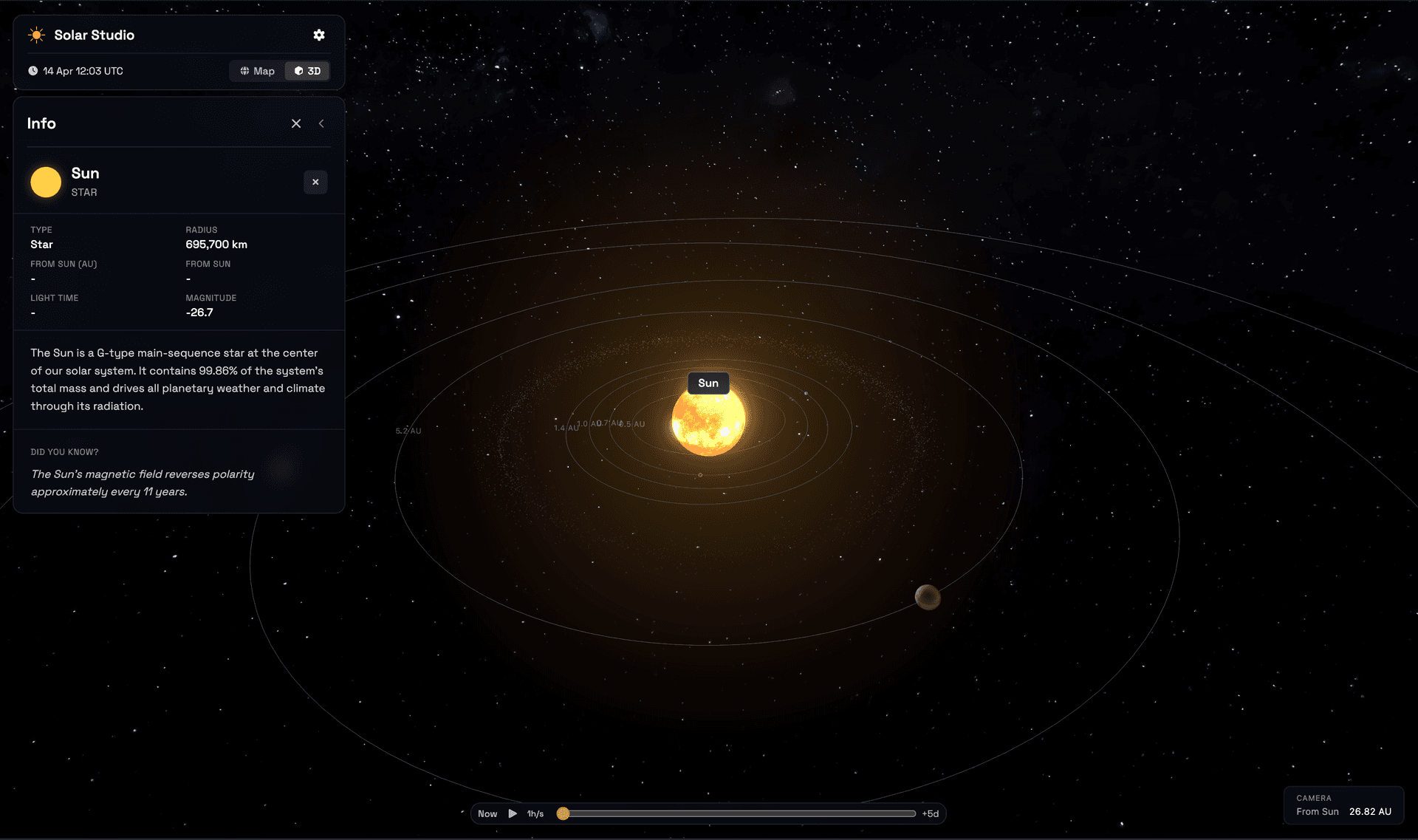 3D solar system view